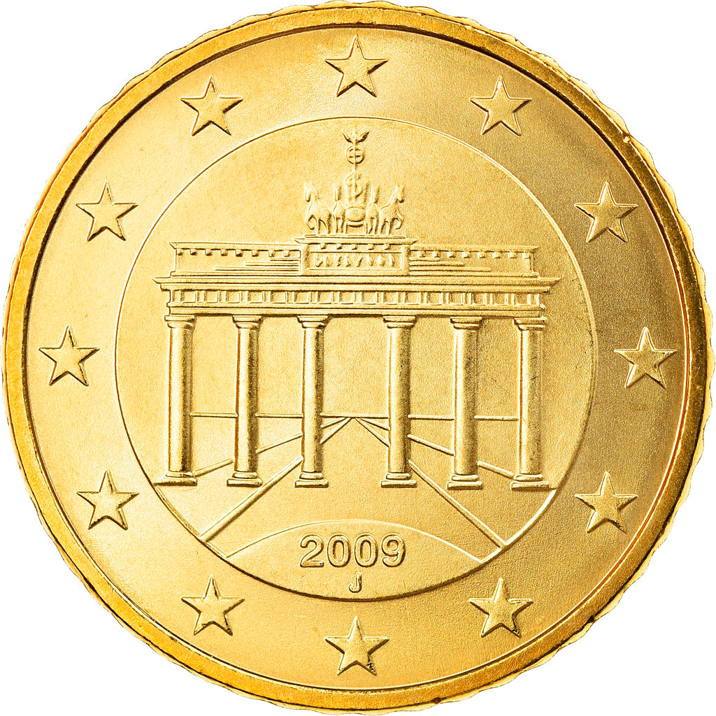 République fédérale allemande, 50 Euro Cent, 2009, Hambourg, FDC, Laiton
