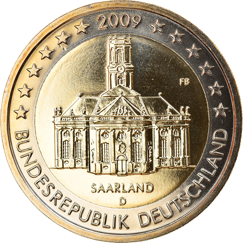 GERMANY - FEDERAL REPUBLIC, 2 Euro, 2009, Munich, MS(65-70), Bi-Metallic, KM:276