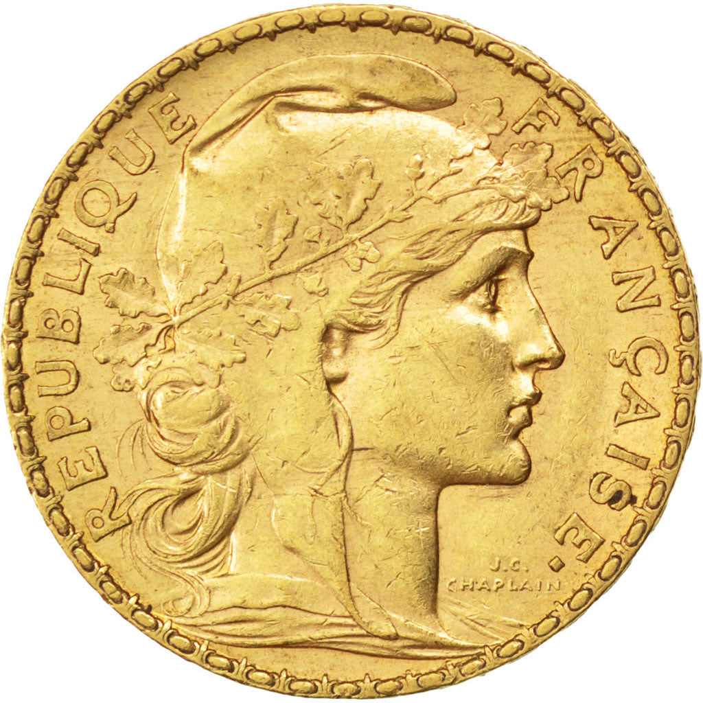 FRANCE, 20 Francs Or, 1900, KM #847, EF(40-45), Gold, Gadoury #1064, 6.43