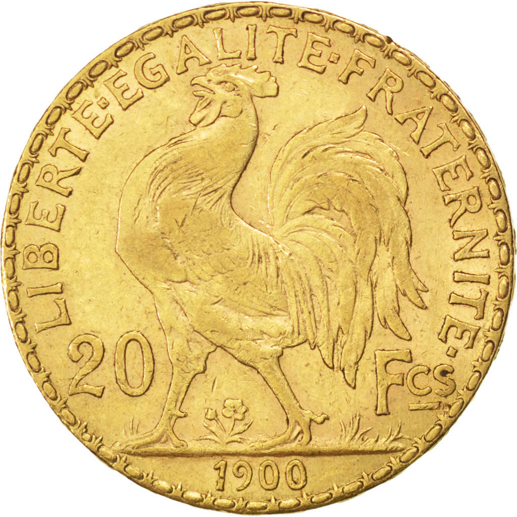 FRANCE, 20 Francs Or, 1900, KM #847, EF(40-45), Gold, Gadoury #1064, 6.43