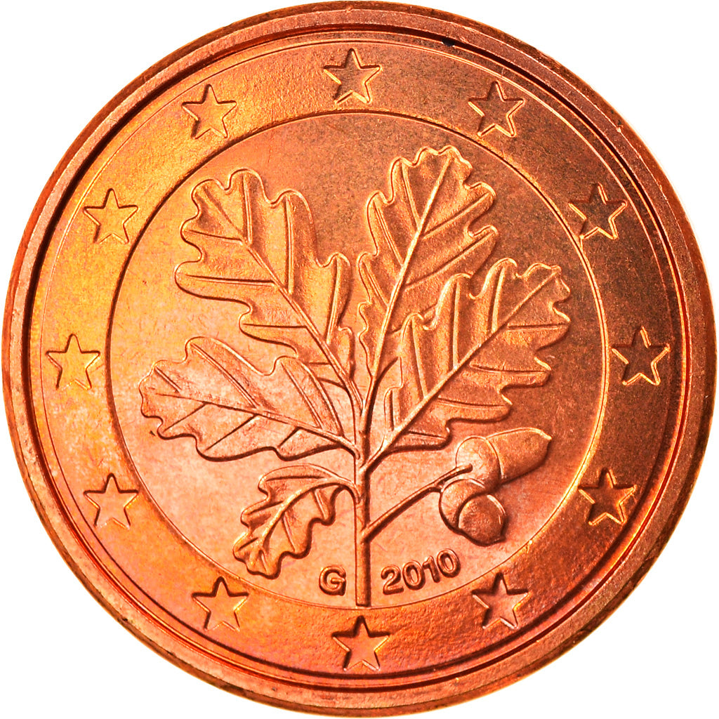 Niemcy - RFN, Euro Cent, 2010, Karlsruhe, MS(65-70), Miedź platerowana stalą