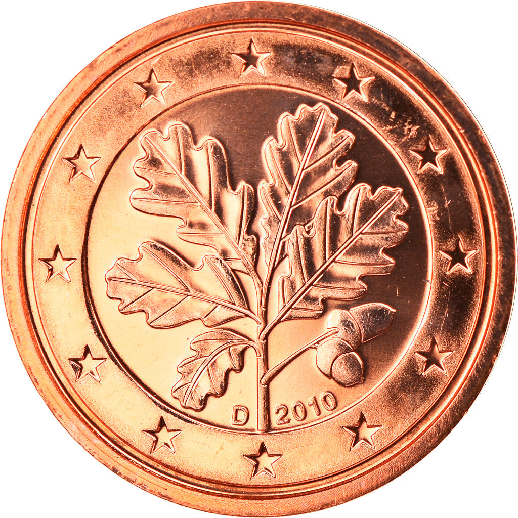 Federale Duitse Republiek, 2 Euro Cent, 2010, Munich, FDC, Copper Plated Steel