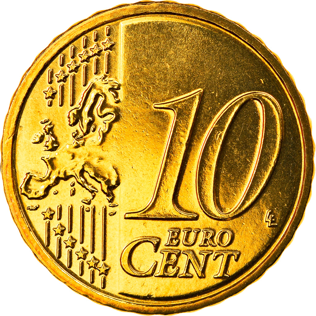 ALEMANHA - REPÚBLICA FEDERAL, 10 Euro Cent, 2010, Munich, MS(65-70), Latão