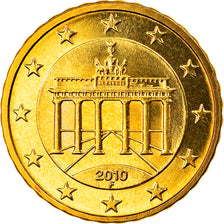 GERMANIA - REPUBBLICA FEDERALE, 10 Euro Cent, 2010, Stuttgart, FDC, Ottone