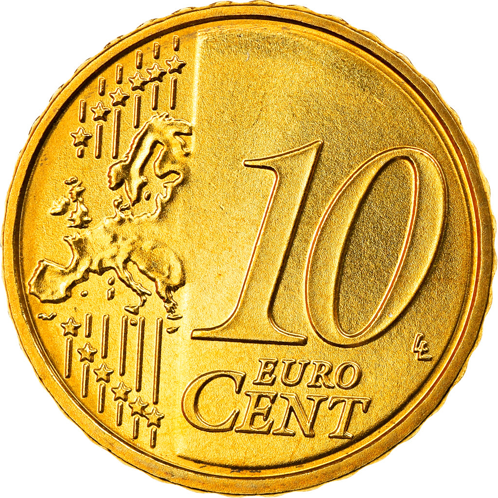 Niemcy - RFN, 10 Euro Cent, 2010, Hambourg, MS(65-70), Mosiądz, KM:254