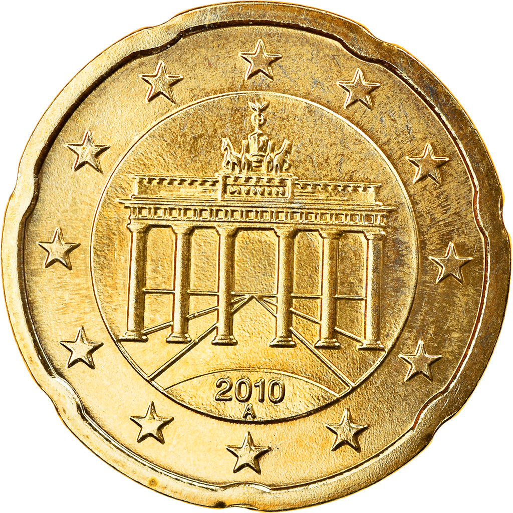 ALEMANHA - REPÚBLICA FEDERAL, 20 Euro Cent, 2010, Berlin, MS(65-70), Latão