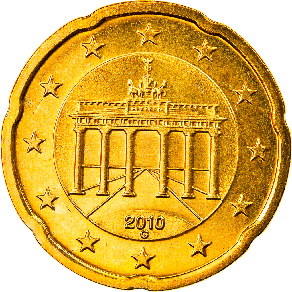 GERMANIA - REPUBBLICA FEDERALE, 20 Euro Cent, 2010, Karlsruhe, FDC, Ottone