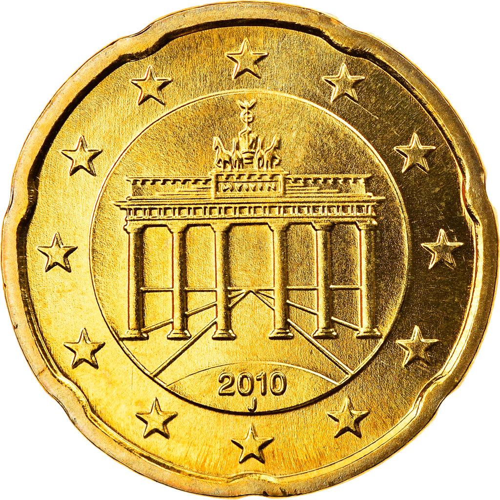 GERMANIA - REPUBBLICA FEDERALE, 20 Euro Cent, 2010, Hambourg, FDC, Ottone