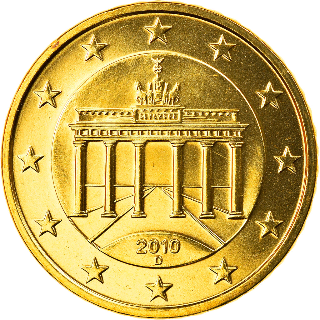 République fédérale allemande, 50 Euro Cent, 2010, Munich, FDC, Laiton