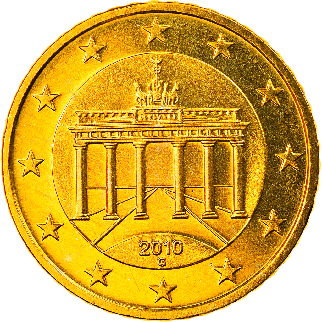 République fédérale allemande, 50 Euro Cent, 2010, Karlsruhe, FDC, Laiton
