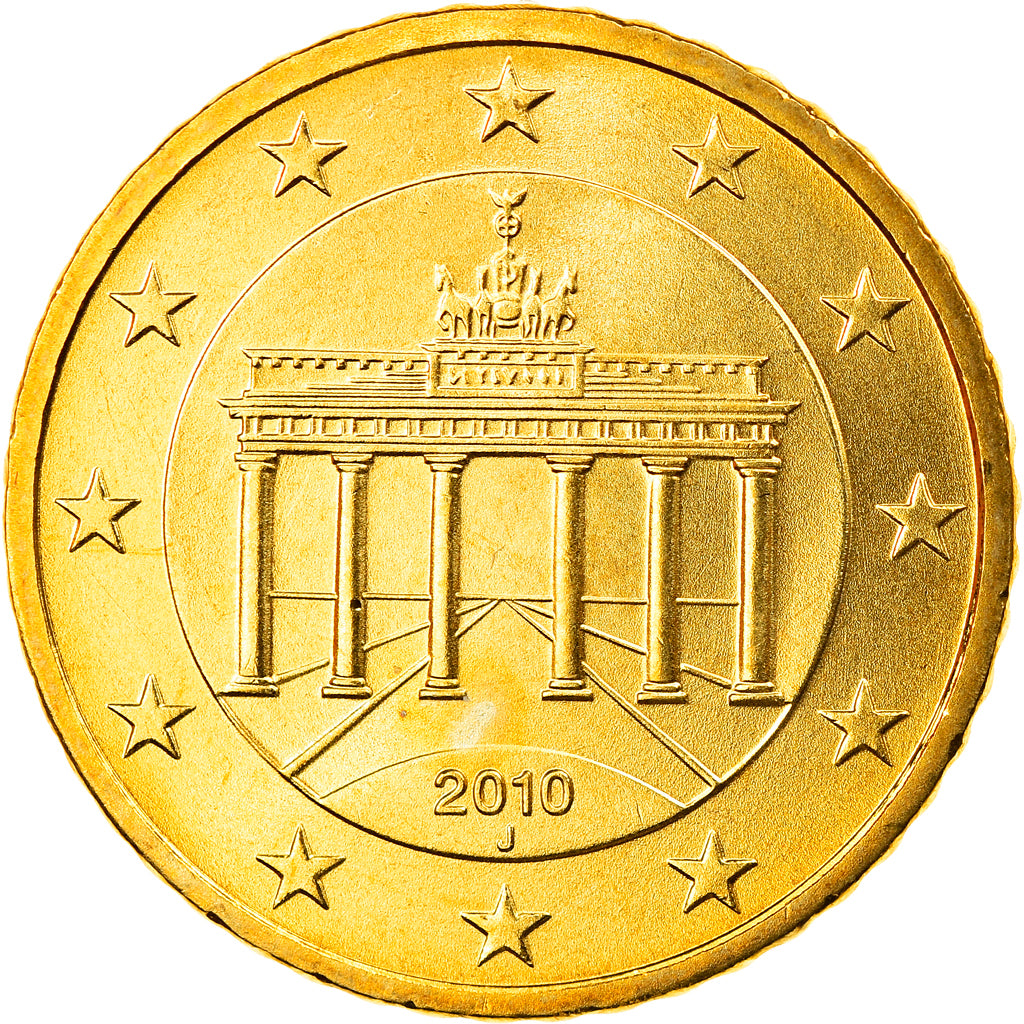 ALEMANHA - REPÚBLICA FEDERAL, 50 Euro Cent, 2010, Hambourg, MS(65-70), Latão
