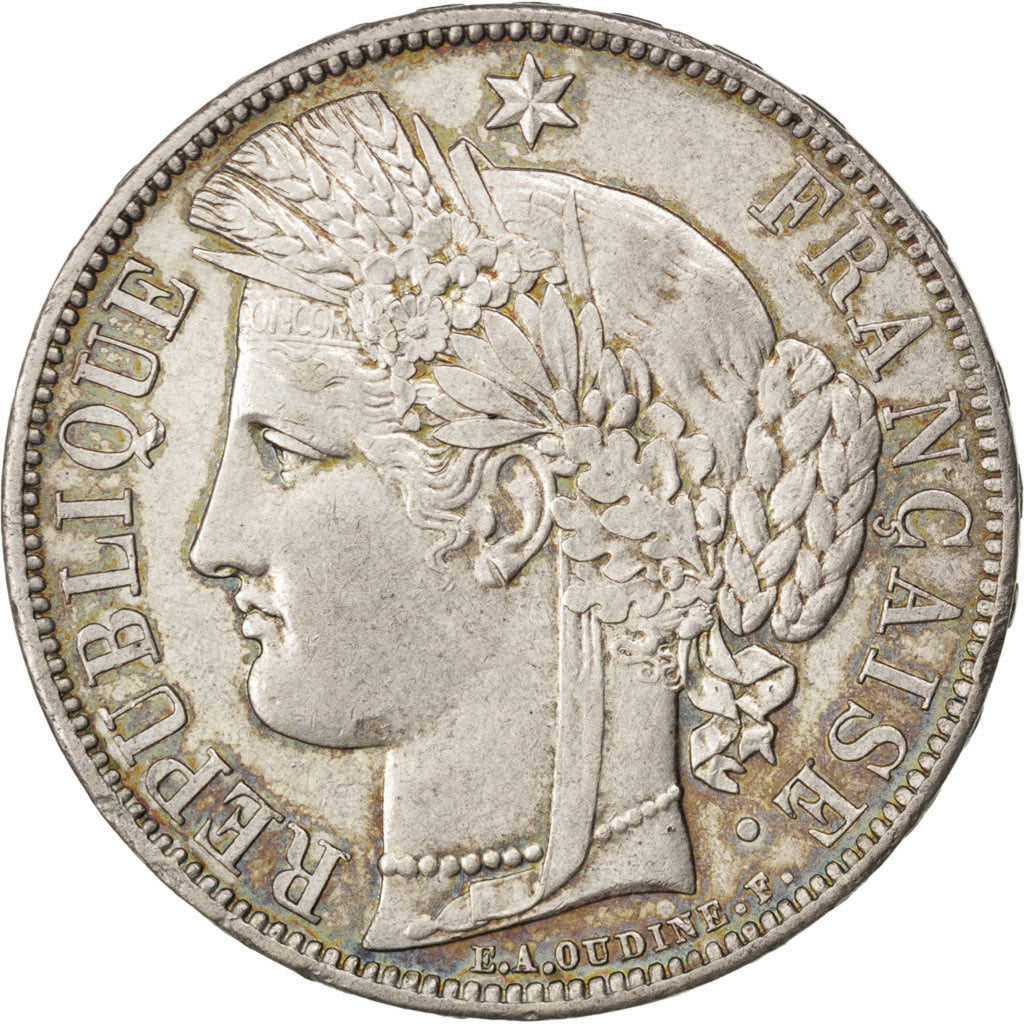 Coin, France, Cérès, 5 Francs, 1870, Paris, AU(55-58), Silver, KM:819