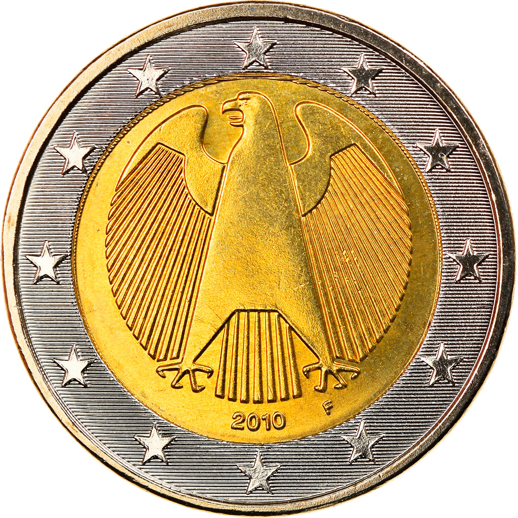 ALEMANHA - REPÚBLICA FEDERAL, 2 Euro, 2010, Stuttgart, MS(65-70), Bimetálico