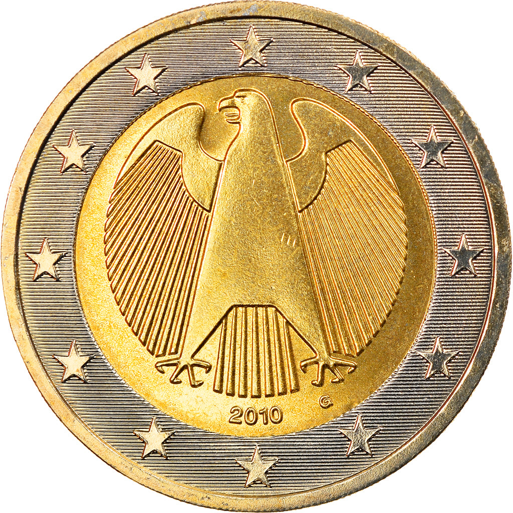 GERMANY - FEDERAL REPUBLIC, 2 Euro, 2010, Karlsruhe, MS(65-70), Bi-Metallic