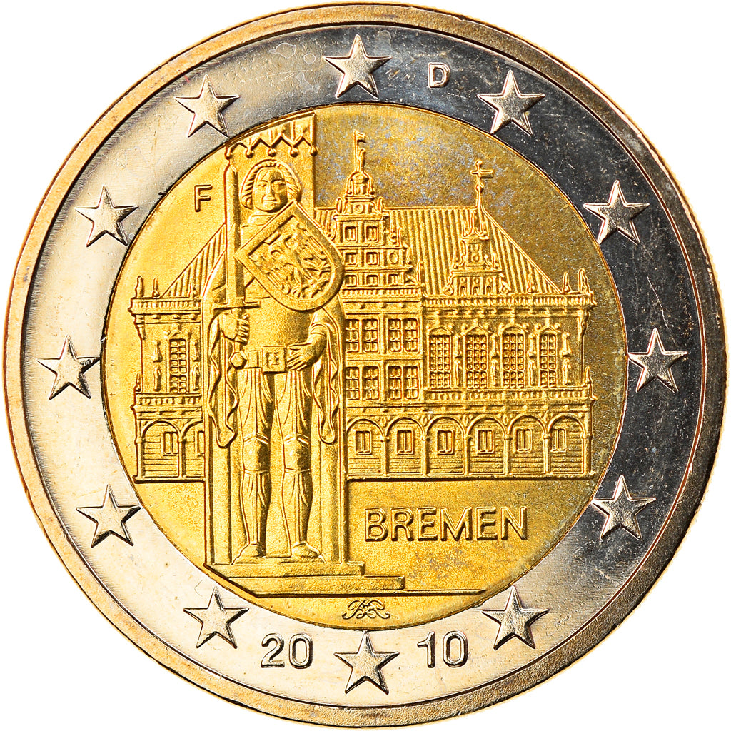 GERMANIA - REPUBBLICA FEDERALE, 2 Euro, Bremen, 2010, Stuttgart, FDC