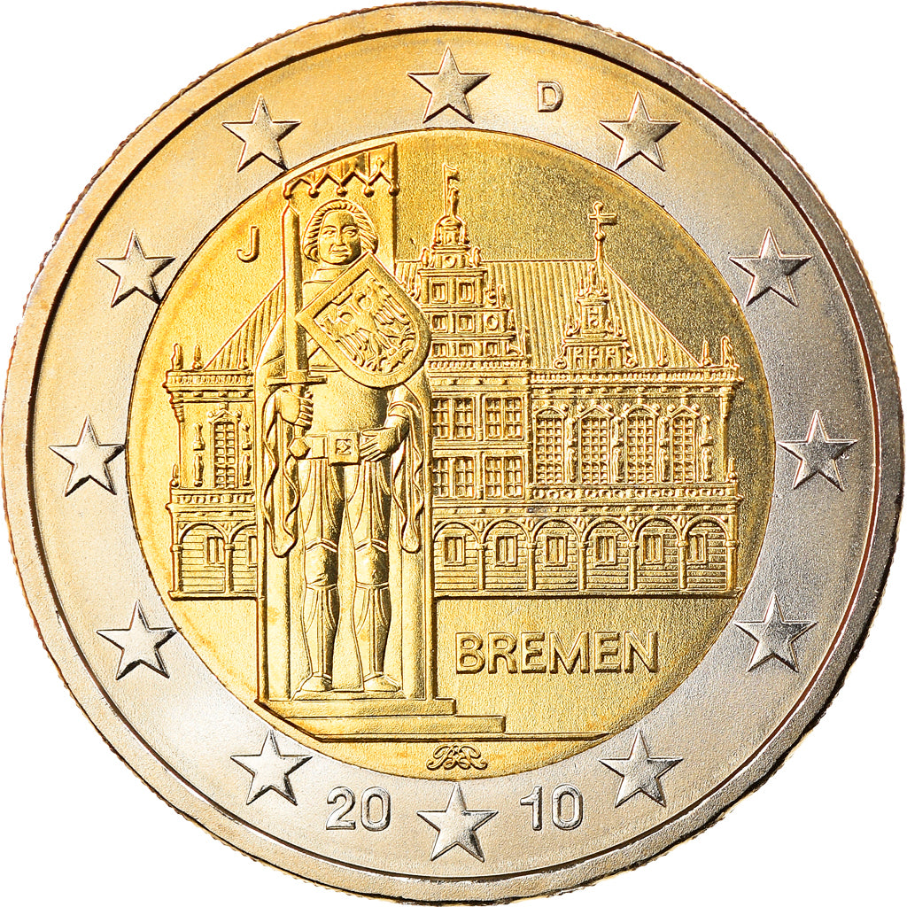 GERMANY - FEDERAL REPUBLIC, 2 Euro, Bremen, 2010, Hambourg, MS(65-70)