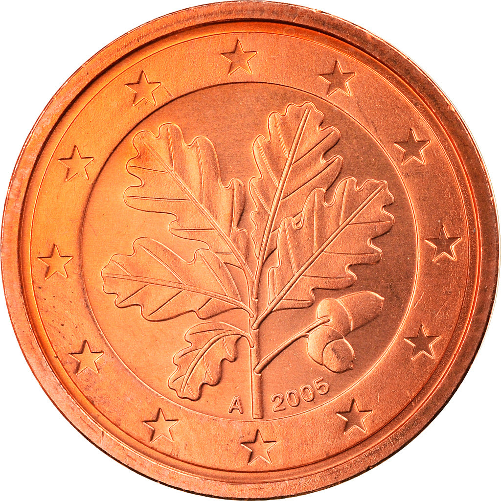 GERMANY - FEDERAL REPUBLIC, 2 Euro Cent, 2005, Berlin, MS(65-70), Copper Plated