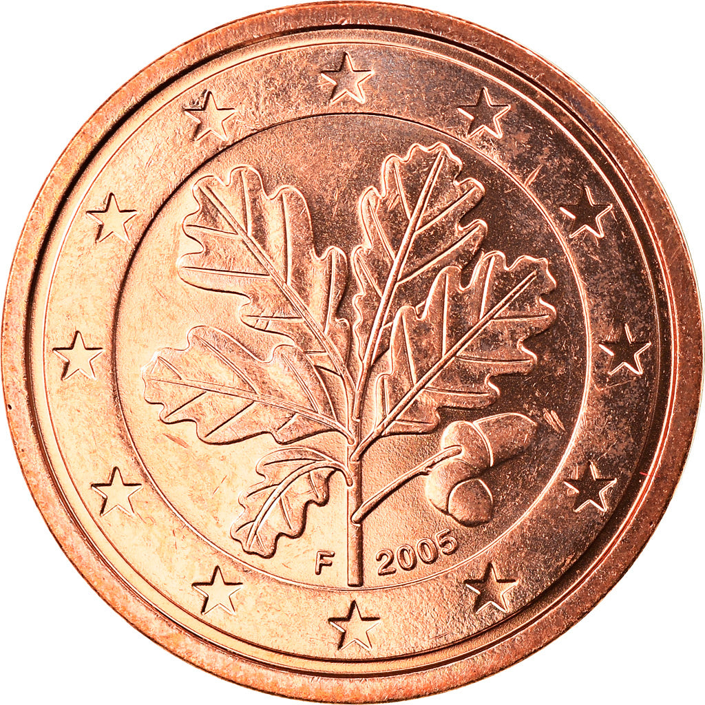 GERMANY - FEDERAL REPUBLIC, 2 Euro Cent, 2005, Stuttgart, MS(65-70), Copper