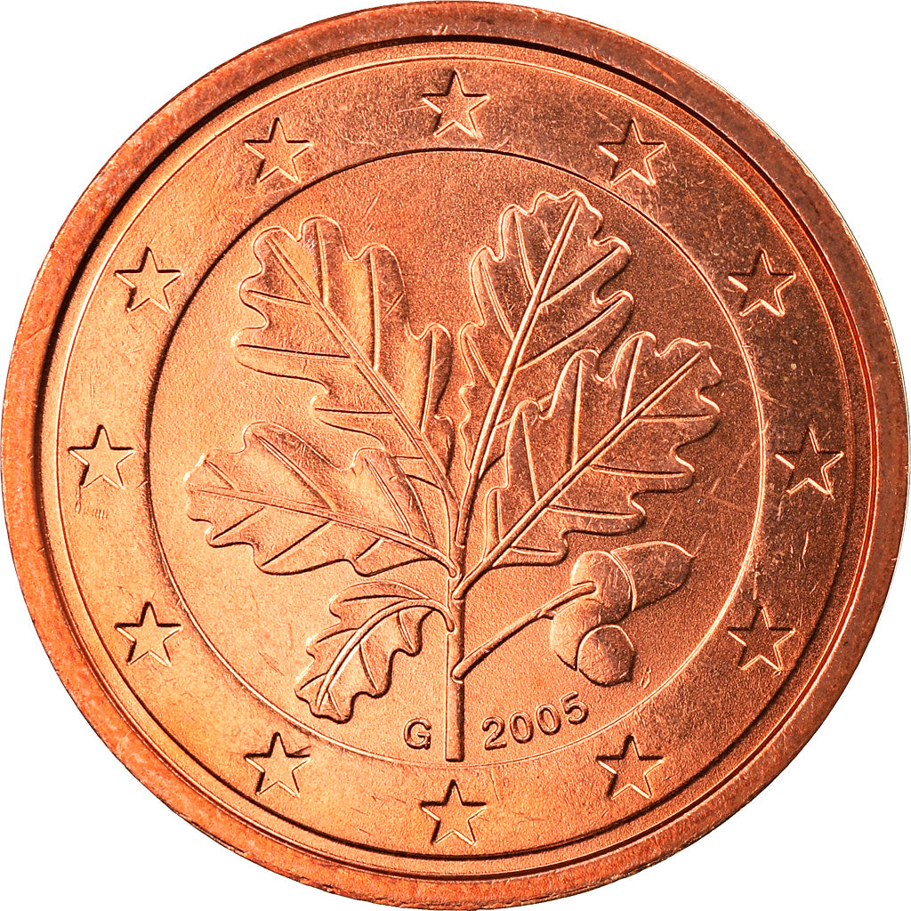 GERMANY - FEDERAL REPUBLIC, 2 Euro Cent, 2005, Karlsruhe, MS(65-70), Copper