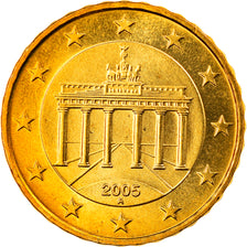 République fédérale allemande, 10 Euro Cent, 2005, Berlin, FDC, Laiton