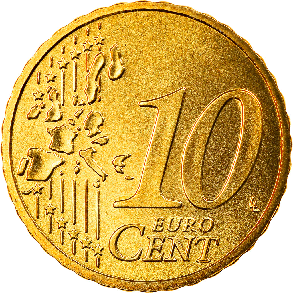 Niemcy - RFN, 10 Euro Cent, 2005, Munich, MS(65-70), Mosiądz, KM:210