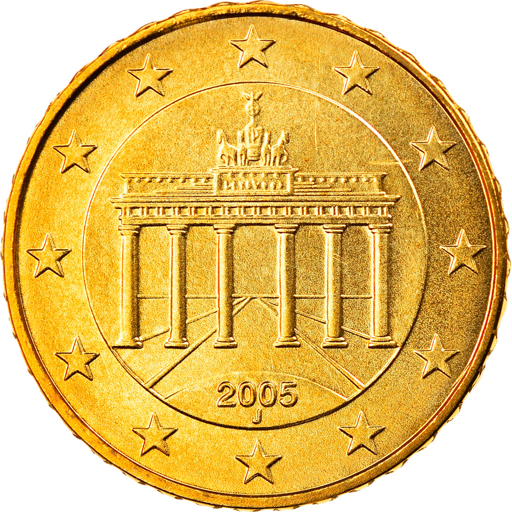 GERMANY - FEDERAL REPUBLIC, 10 Euro Cent, 2005, Hambourg, MS(65-70), Brass