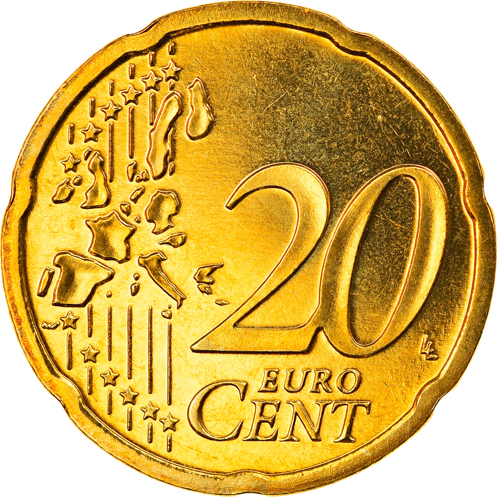GERMANY - FEDERAL REPUBLIC, 20 Euro Cent, 2005, Berlin, MS(65-70), Brass, KM:211
