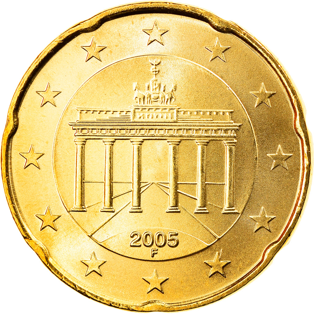 Bundesrepublik Deutschland, 20 Euro Cent, 2005, Stuttgart, STGL, Messing, KM:211