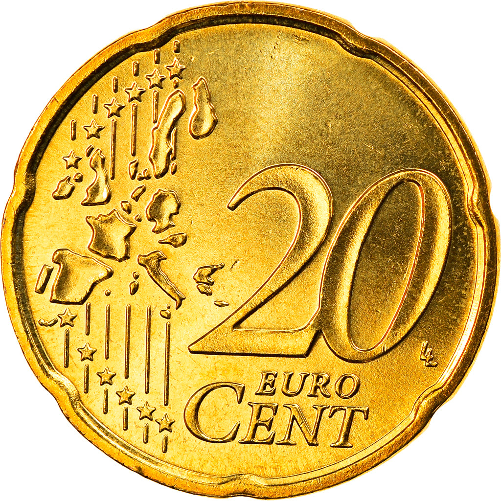 GERMANY - FEDERAL REPUBLIC, 20 Euro Cent, 2005, Karlsruhe, MS(65-70), Brass