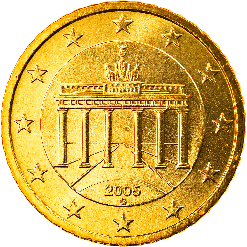 GERMANY - FEDERAL REPUBLIC, 50 Euro Cent, 2005, Karlsruhe, MS(65-70), Brass