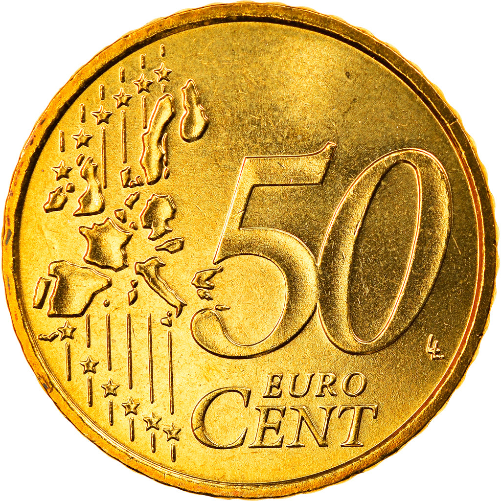 GERMANY - FEDERAL REPUBLIC, 50 Euro Cent, 2005, Karlsruhe, MS(65-70), Brass