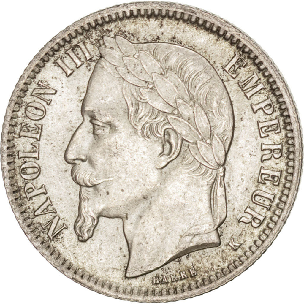 FRANCE, Napoléon III, Franc, 1867, Bordeaux, KM #806.3, graded, PCGS, MS(63), S.
