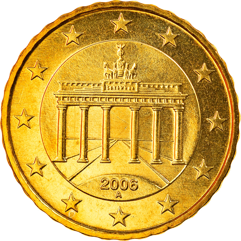 GERMANY - FEDERAL REPUBLIC, 10 Euro Cent, 2006, Berlin, MS(65-70), Brass, KM:210