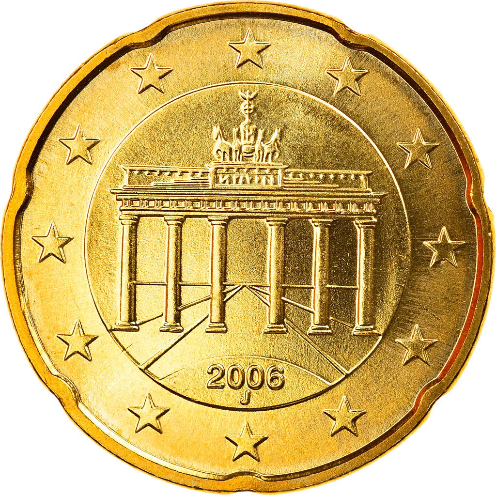 ALEMANIA - REPÚBLICA FEDERAL, 20 Euro Cent, 2006, Hambourg, FDC, Latón, KM:211