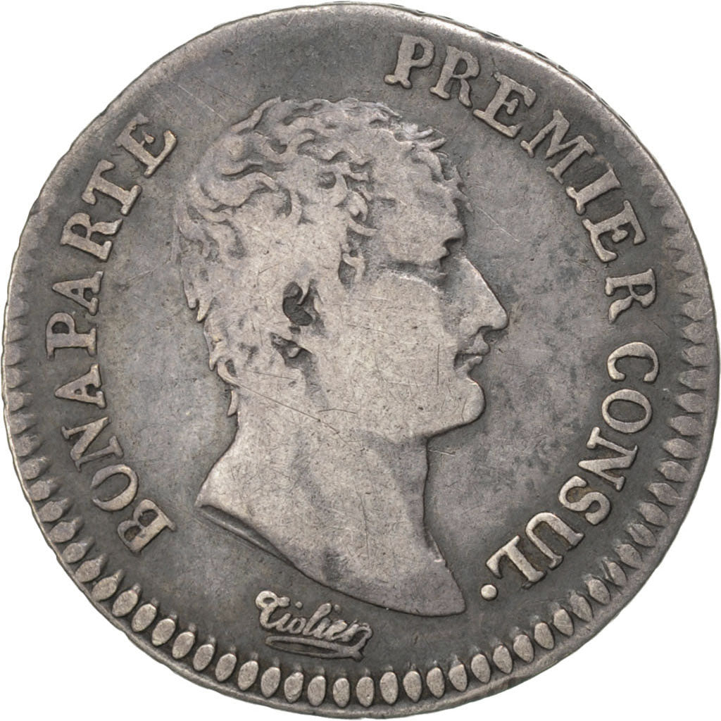 FRANCE, Napoléon I, 1/2 Franc, 1804, Geneva, KM #648.4, VF(30-35), Silver, G...