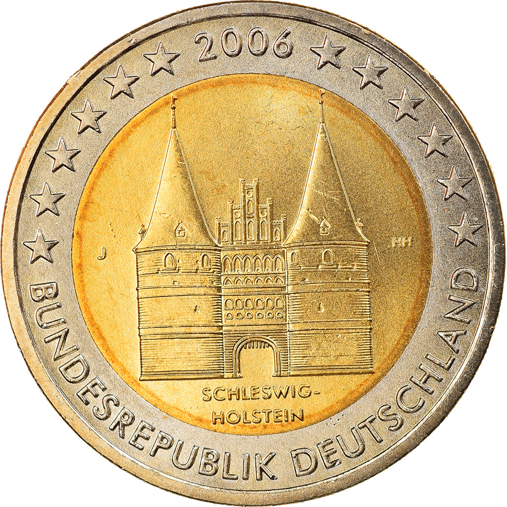 GERMANY - FEDERAL REPUBLIC, 2 Euro, Schleswig-Holstein, 2006, Hambourg