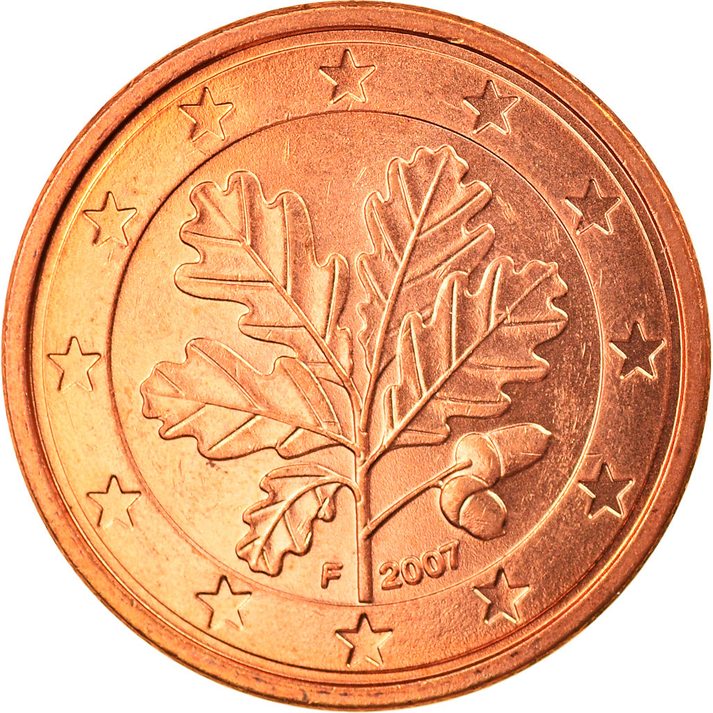 ALEMANHA - REPÚBLICA FEDERAL, Euro Cent, 2007, Stuttgart, MS(65-70), Aço