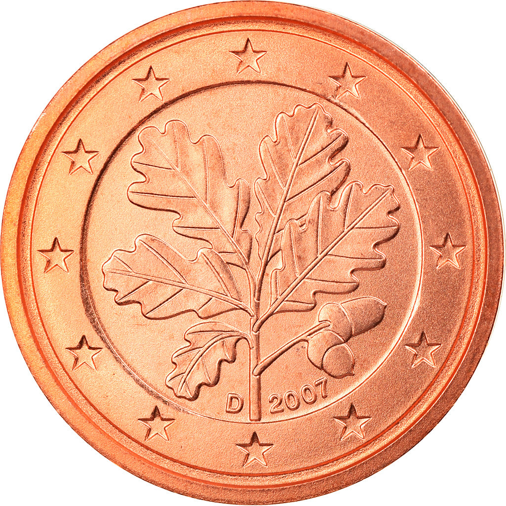 GERMANY - FEDERAL REPUBLIC, 2 Euro Cent, 2007, Munich, MS(65-70), Copper Plated