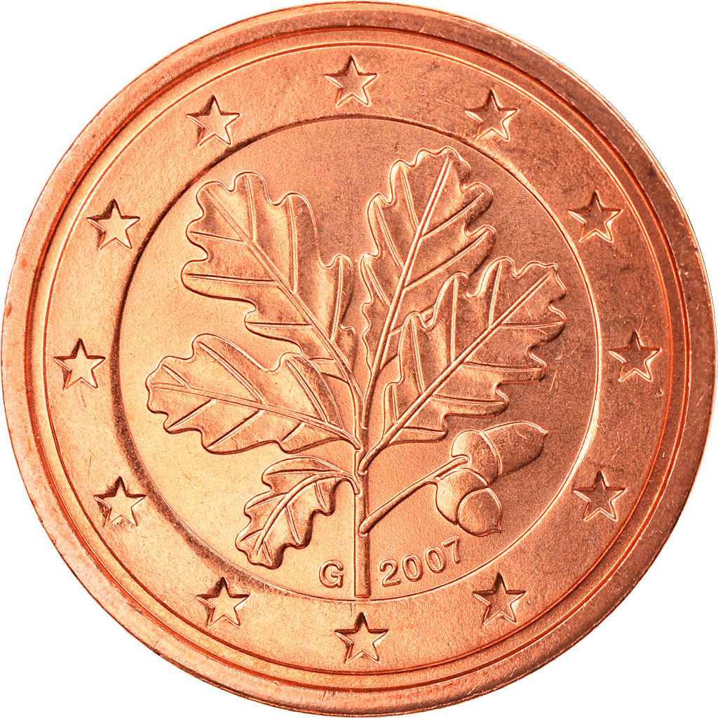 ALEMANHA - REPÚBLICA FEDERAL, 2 Euro Cent, 2007, Karlsruhe, MS(65-70), Aço