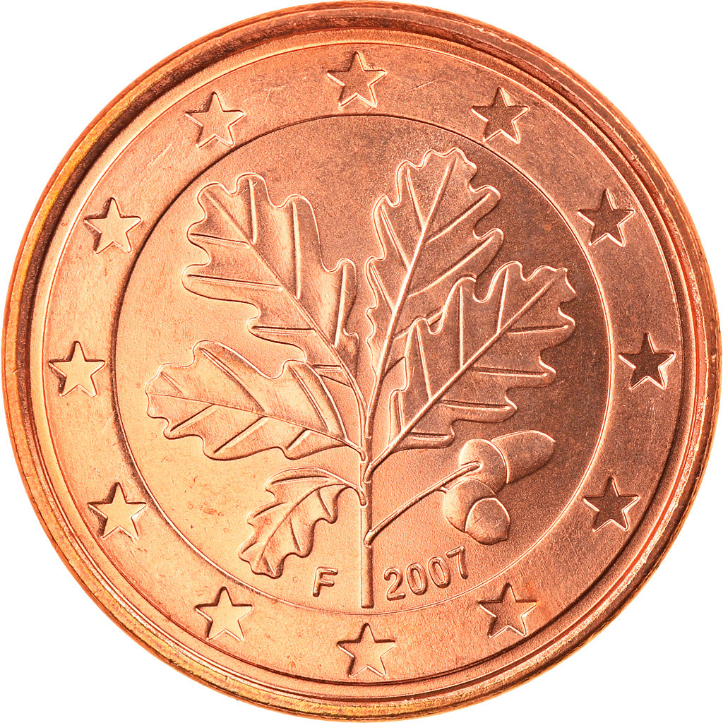 GERMANIA - REPUBBLICA FEDERALE, 5 Euro Cent, 2007, Stuttgart, FDC, Acciaio