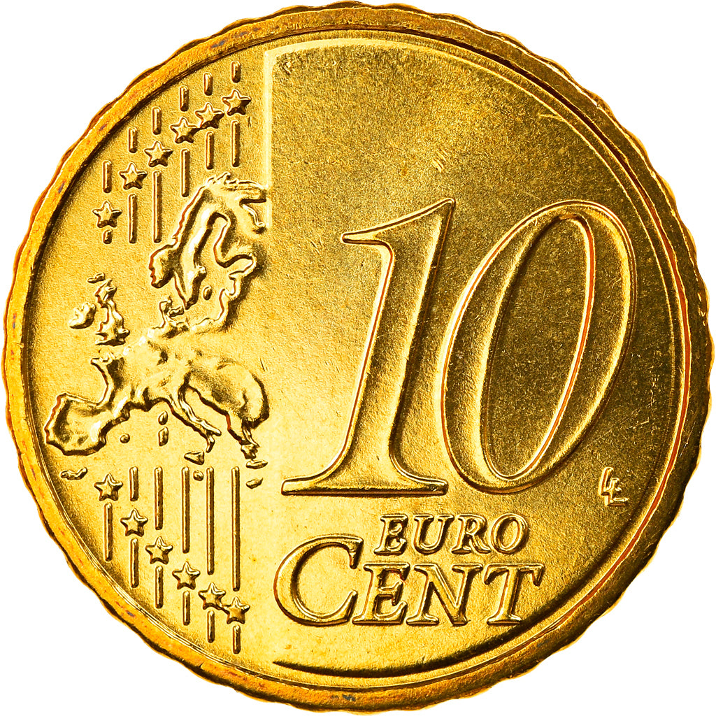 ALEMANHA - REPÚBLICA FEDERAL, 10 Euro Cent, 2007, Stuttgart, MS(65-70), Latão