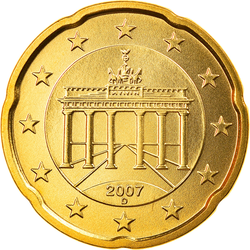 GERMANIA - REPUBBLICA FEDERALE, 20 Euro Cent, 2007, Munich, FDC, Ottone, KM:255