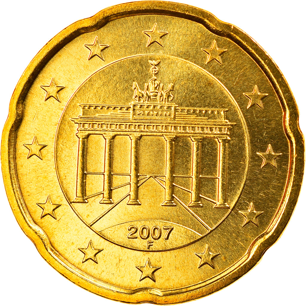 GERMANIA - REPUBBLICA FEDERALE, 20 Euro Cent, 2007, Stuttgart, FDC, Ottone