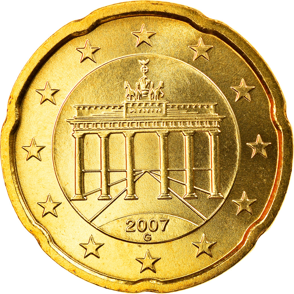 GERMANIA - REPUBBLICA FEDERALE, 20 Euro Cent, 2007, Karlsruhe, FDC, Ottone