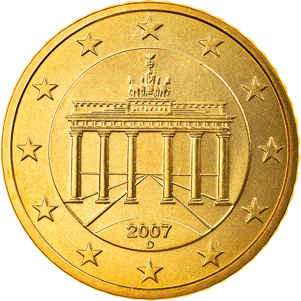 République fédérale allemande, 50 Euro Cent, 2007, Munich, FDC, Laiton