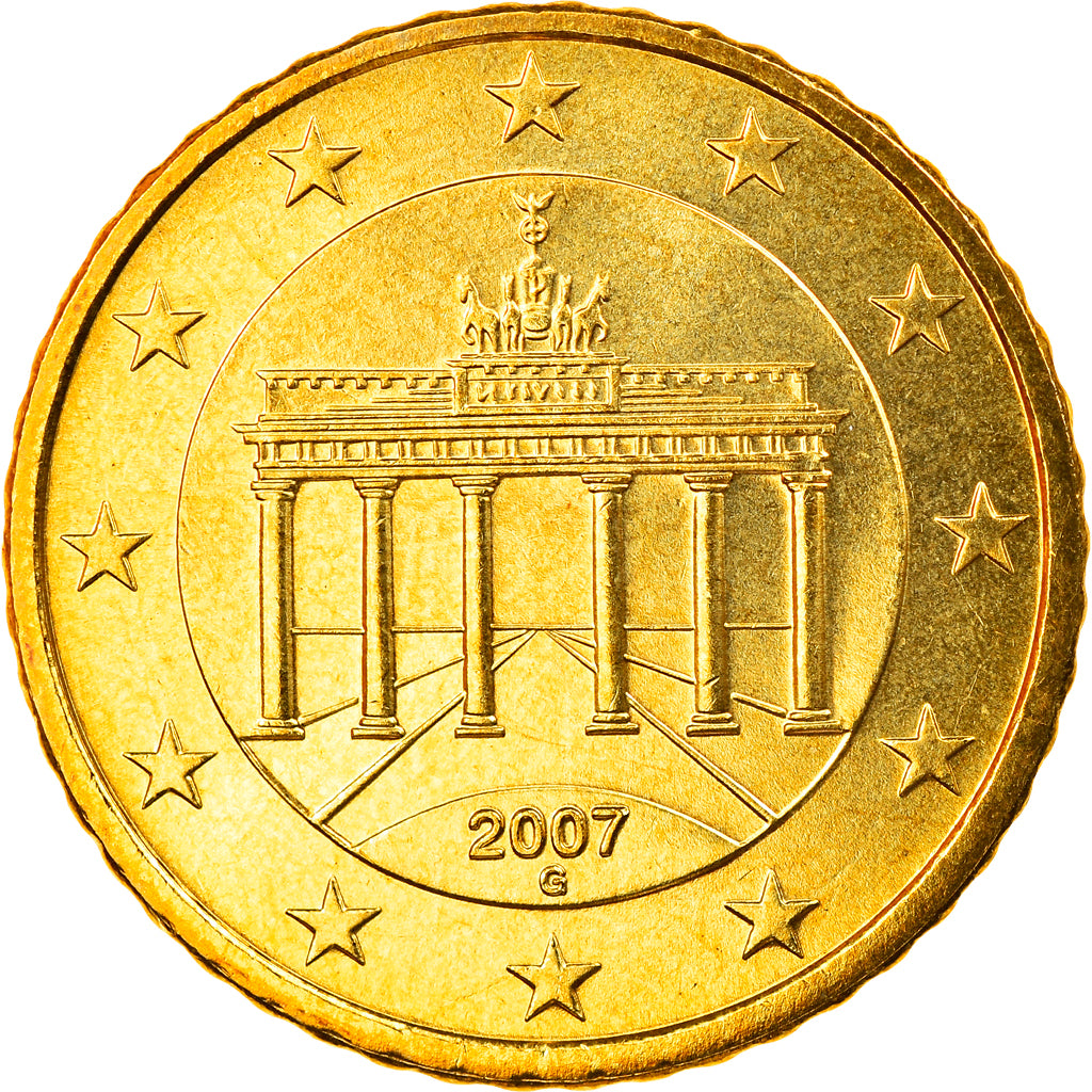 GERMANY - FEDERAL REPUBLIC, 50 Euro Cent, 2007, Karlsruhe, MS(65-70), Brass
