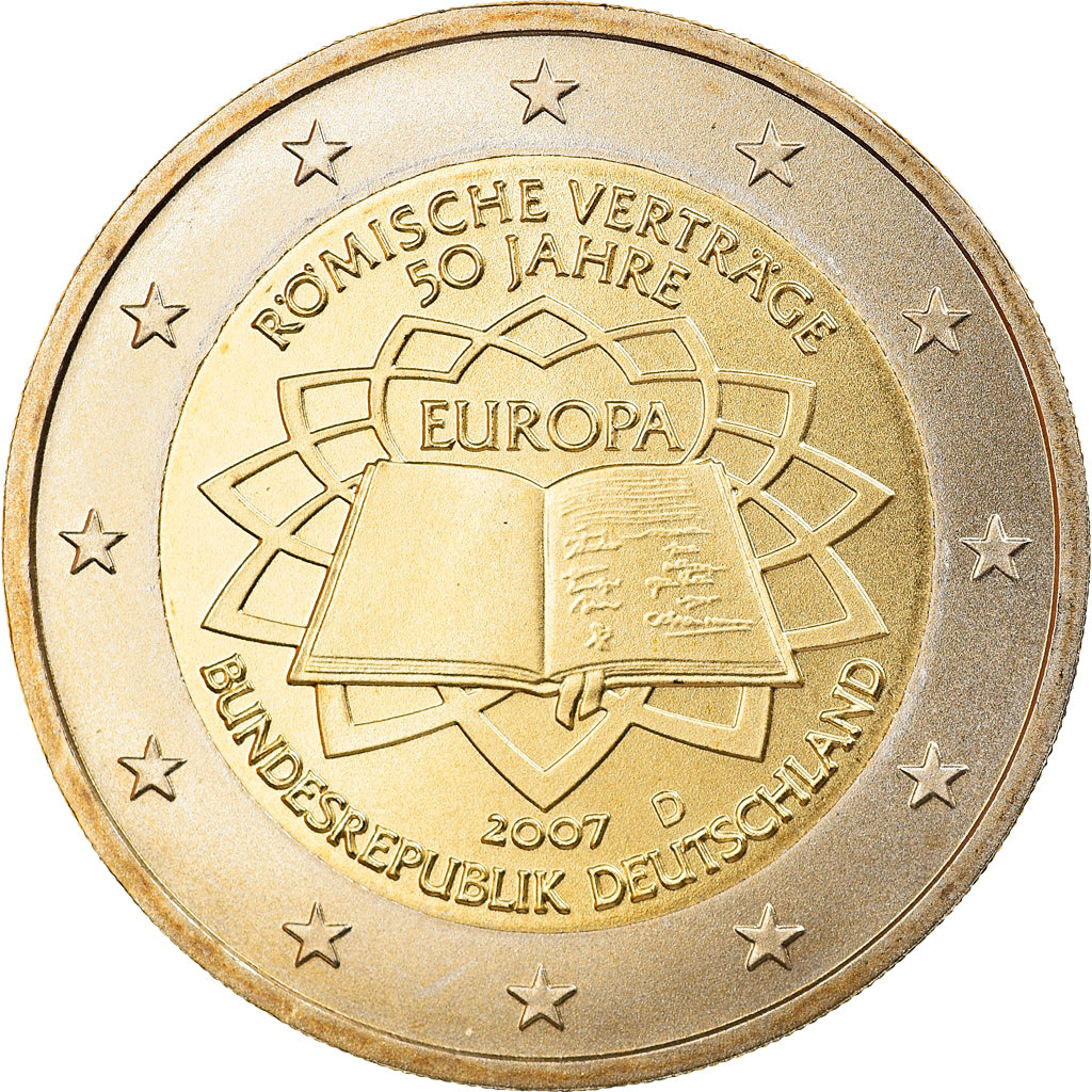 GERMANIA - REPUBBLICA FEDERALE, 2 Euro, Traité de Rome 50 ans, 2007, Munich