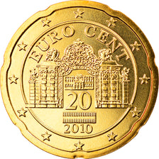 Austria, 20 Euro Cent, 2010, Vienna, MS(65-70), Brass, KM:3140