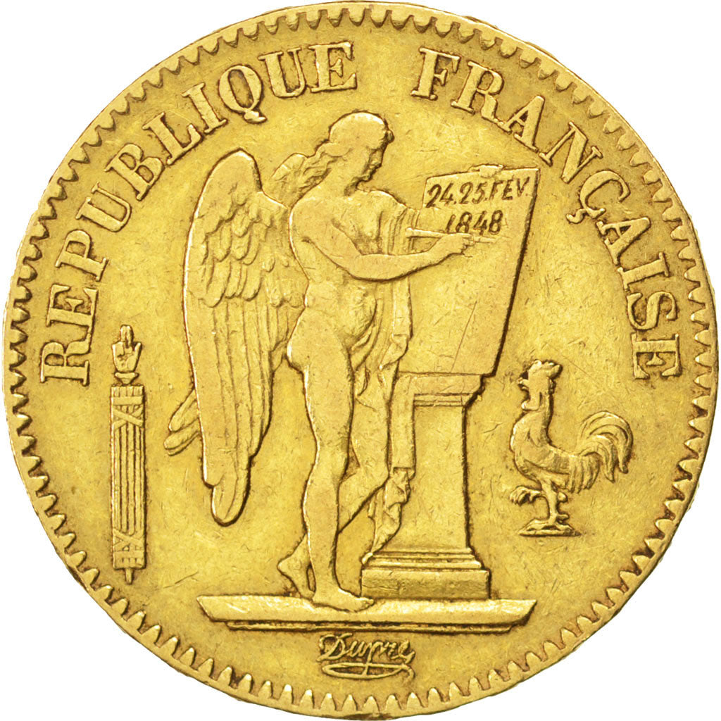 FRANCE, Génie, 20 Francs, 1848, Paris, KM #757, EF(40-45), Gold, Gadoury #1032, 