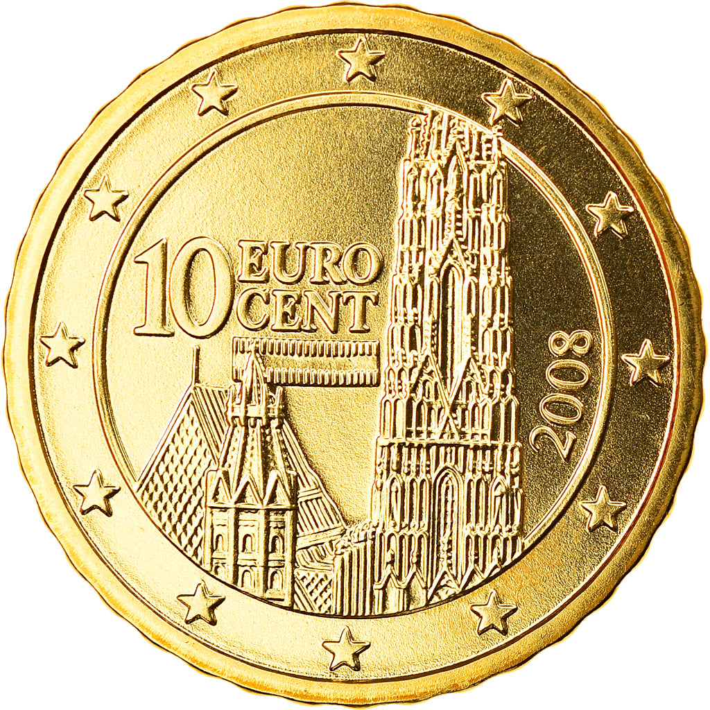 Austria, 10 Euro Cent, 2008, Vienna, FDC, Ottone, KM:3139
